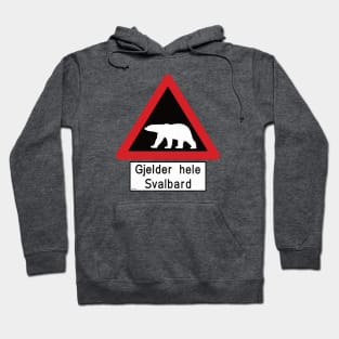 Gjelder hele Svalbard Polar Bears Road Sign Hoodie